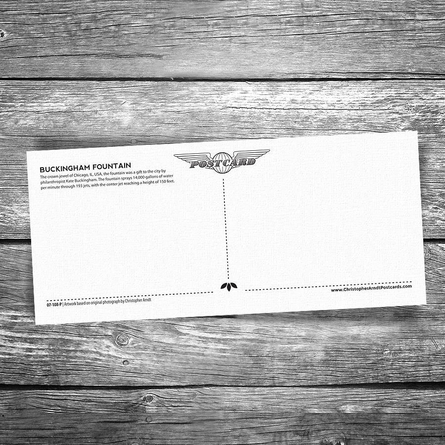 Chicago Buckingham Fountain Panorama Postcard