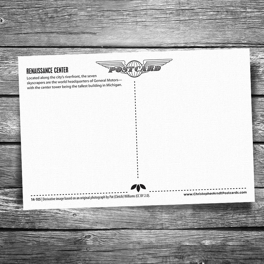 Detroit Renaissance Center Postcard