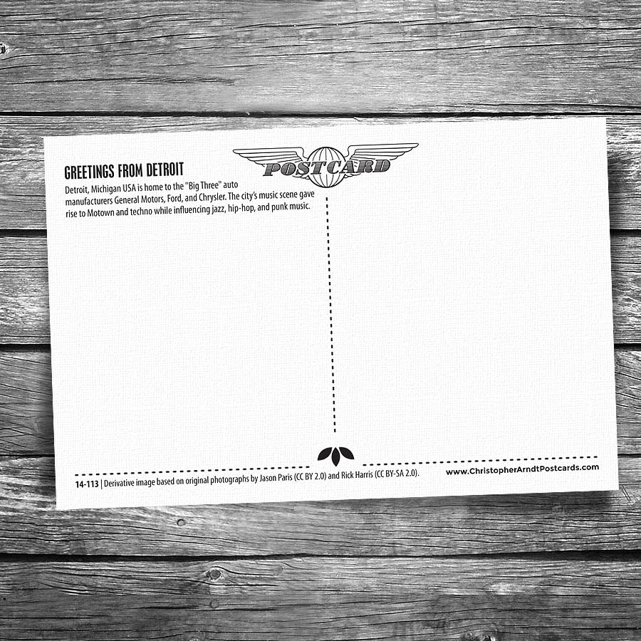 Greetings from Detroit Postcard