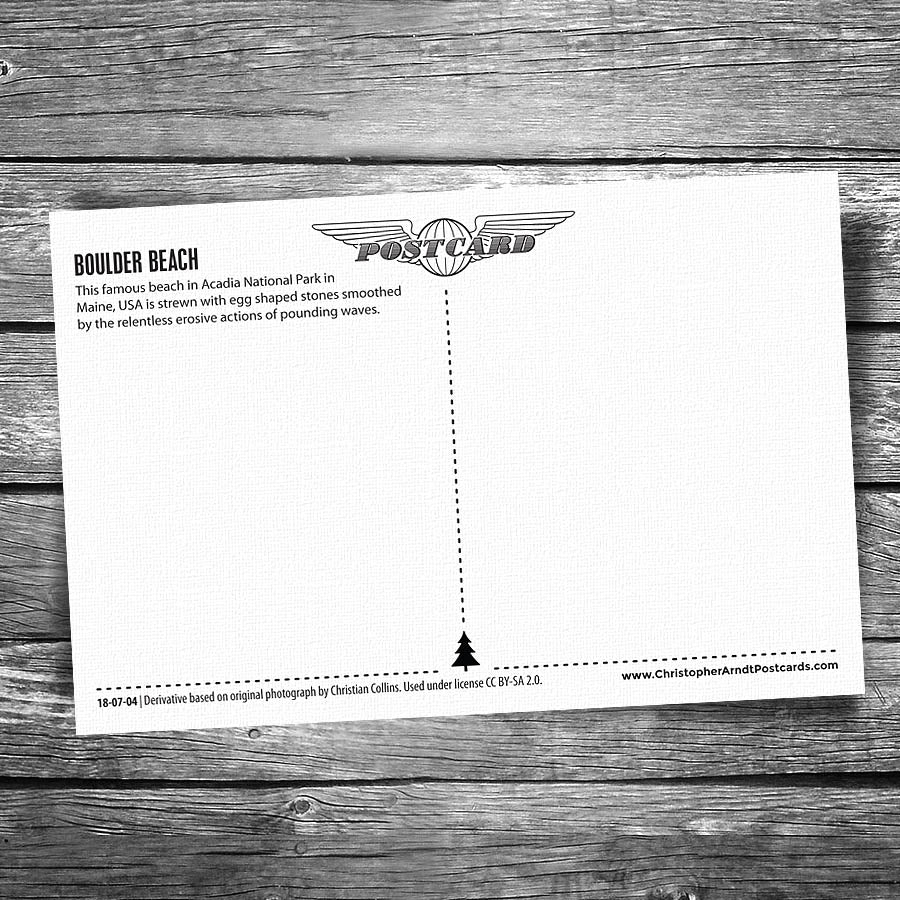 Acadia National Park Boulder Beach Postcard