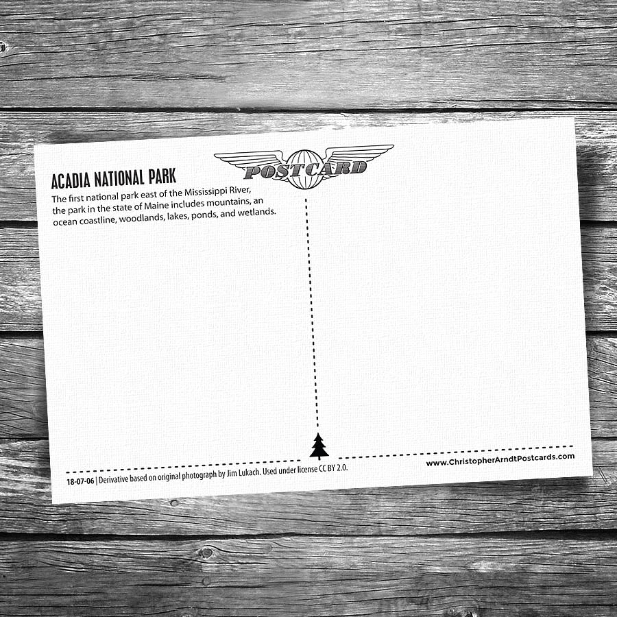 Acadia National Park Shore Rays Postcard