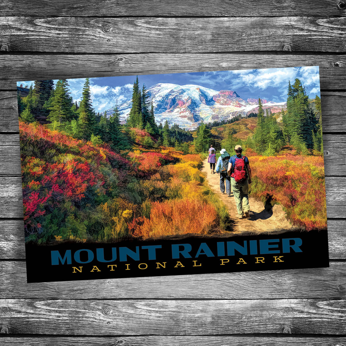Mt Rainier Hiking | 4x6 Postcard