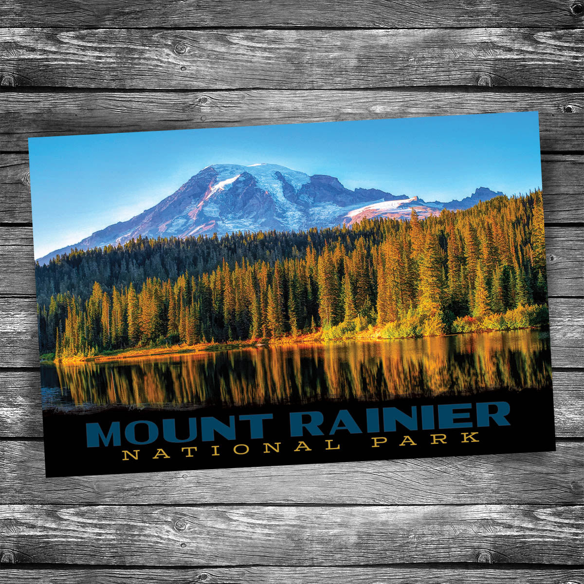 Mt Rainier Lake Reflections | 4x6 Postcard