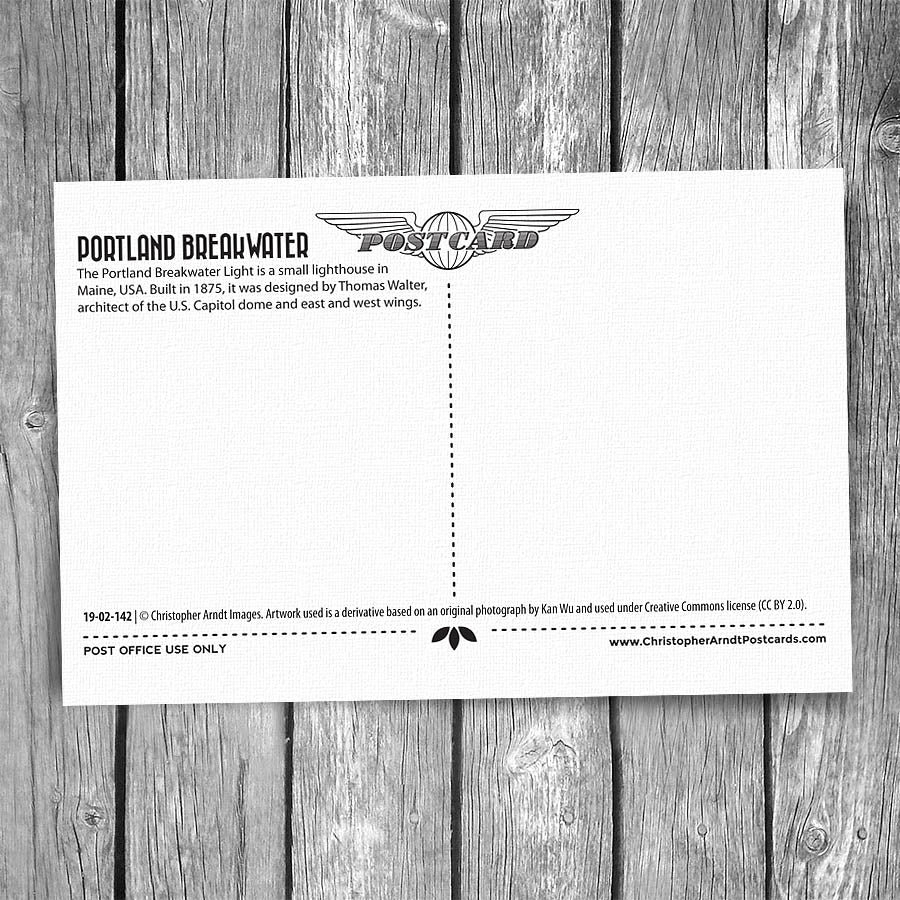 Portland Breakwater Lighthouse Postcard