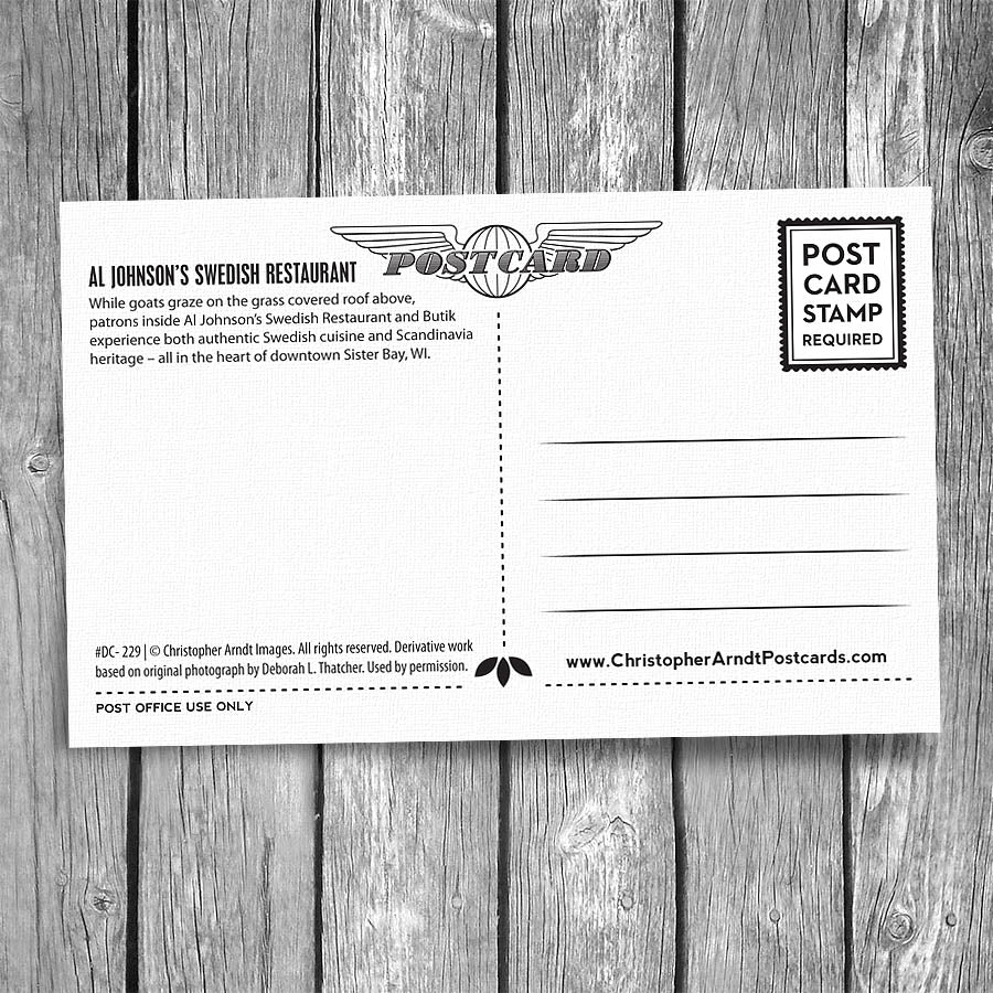 Door County Al Johnson's Goat Snuggle Postcard