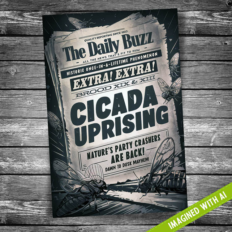 Cicada Uprising Newspaper Postcard