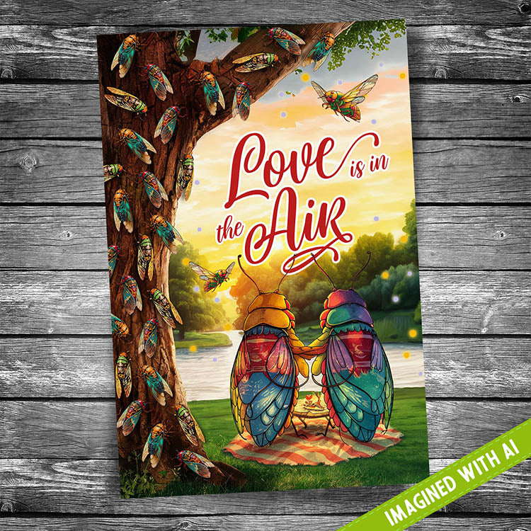 Cicada Love is in the Air Postcard