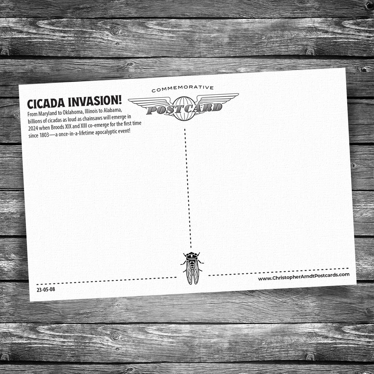 Cicada Invasion Map Postcard