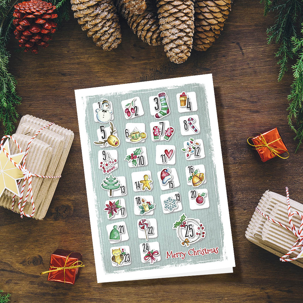 Christmas Advent Calendar | 5x7 Blank Card