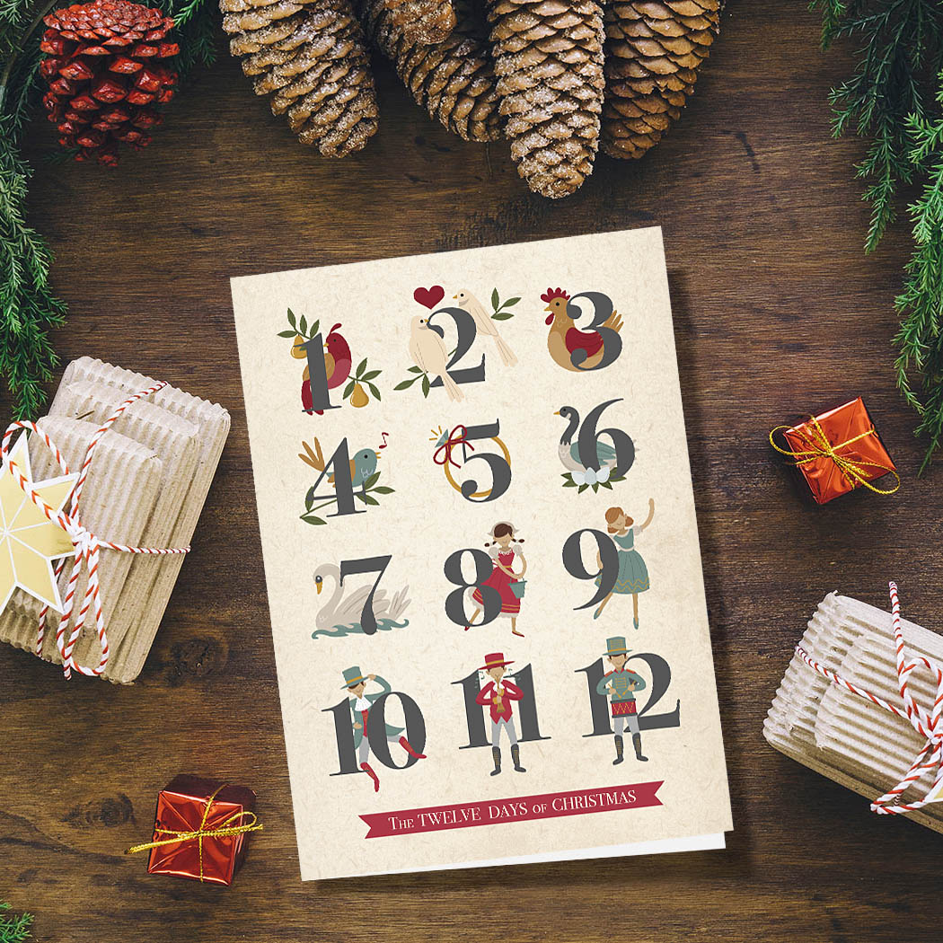 12 Days of Christmas | Blank Greeting Card - SET of 4