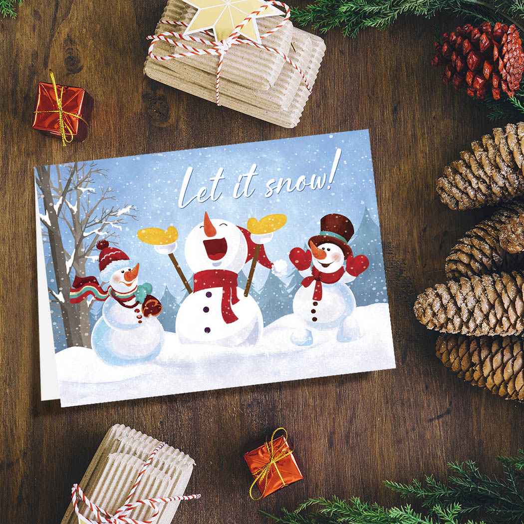Let it Snow | Blank Greeting Card - SET of 4