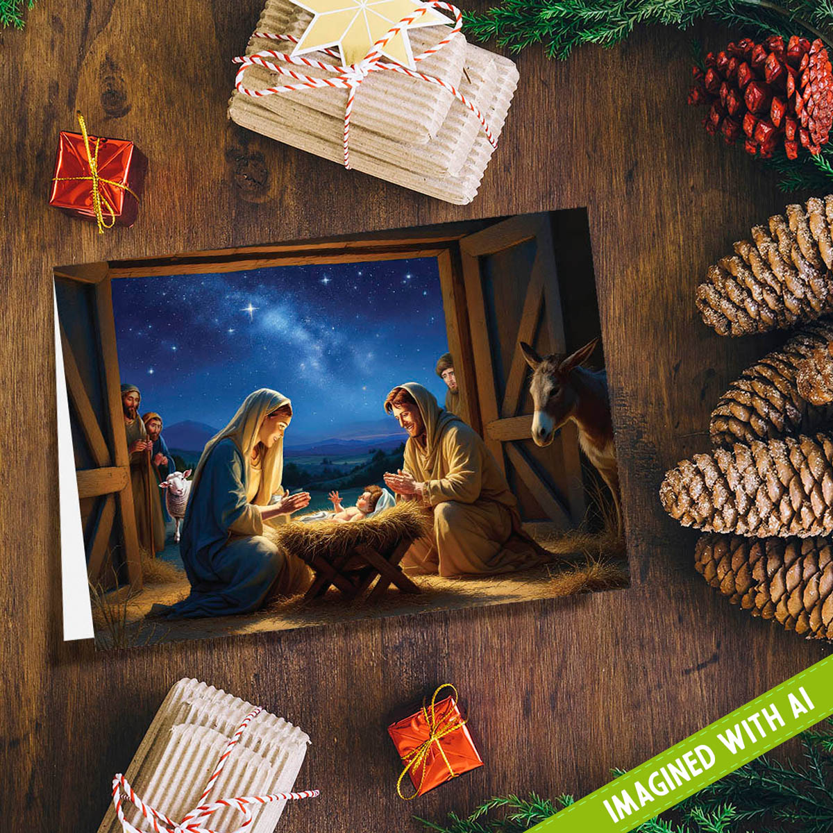 Nativity Wonder | Blank Greeting Card - SET of 4
