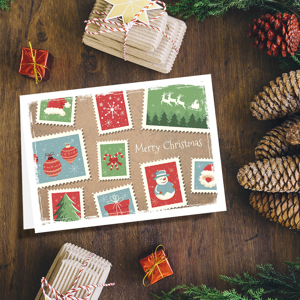 Christmas Stamps | 5x7 Blank Card