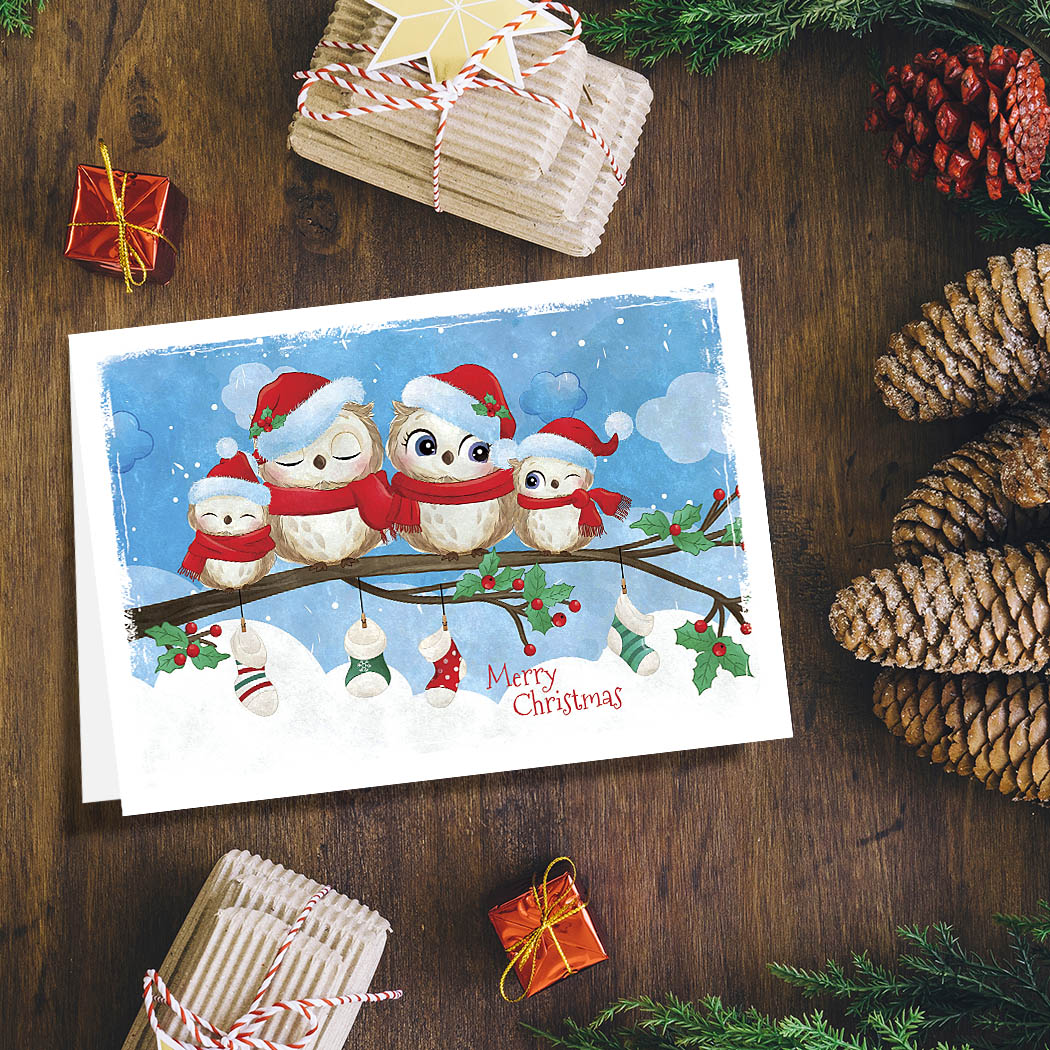 Winter Owls | 5x7 Blank Card