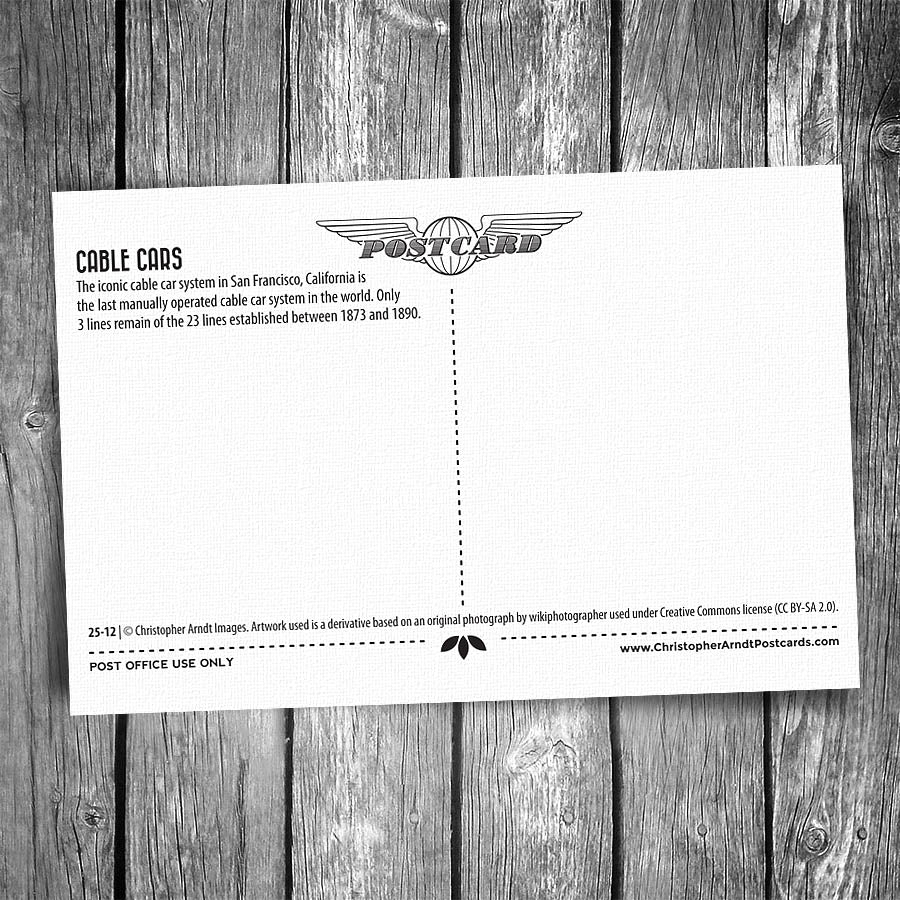 San Francisco Cable Car Postcard