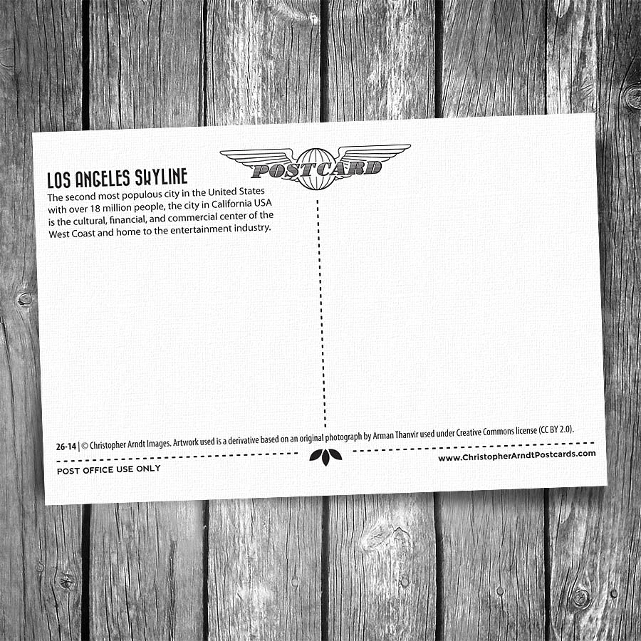 Los Angeles Night Skyline Postcard