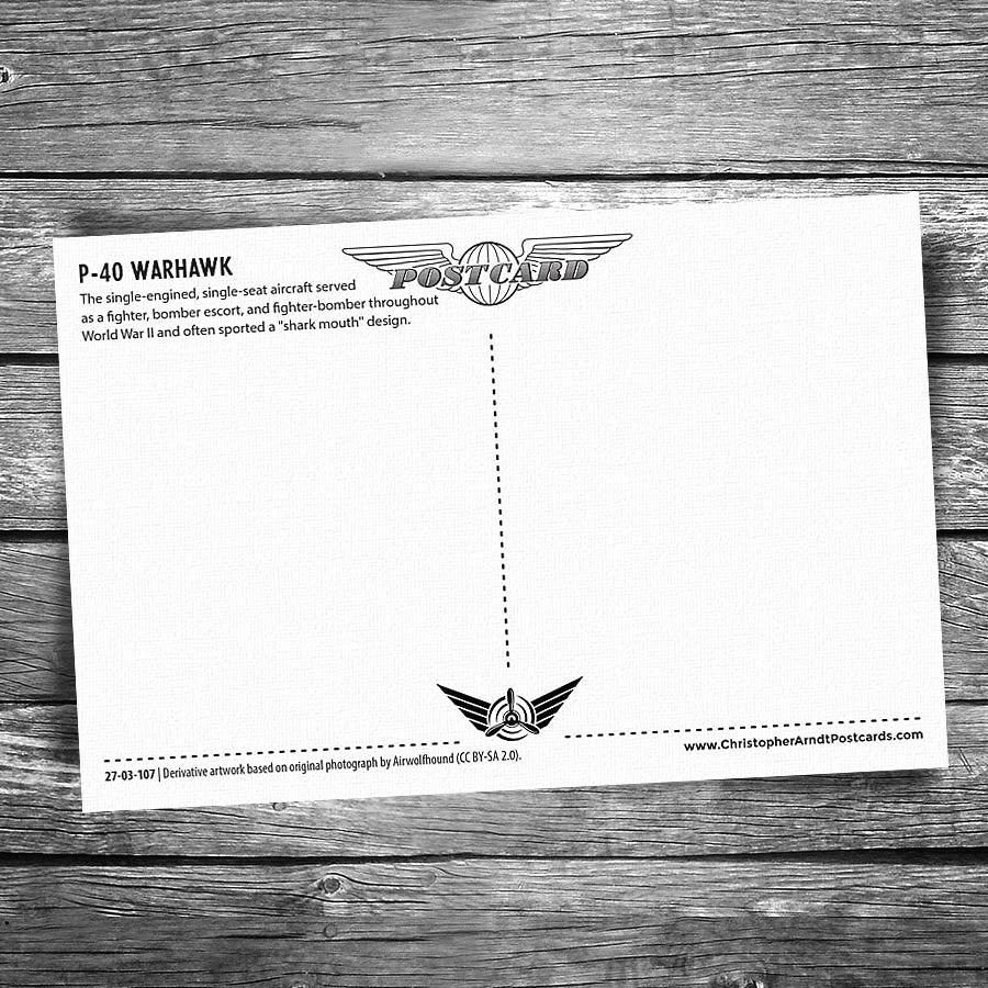 P-40 Warhawk Postcard
