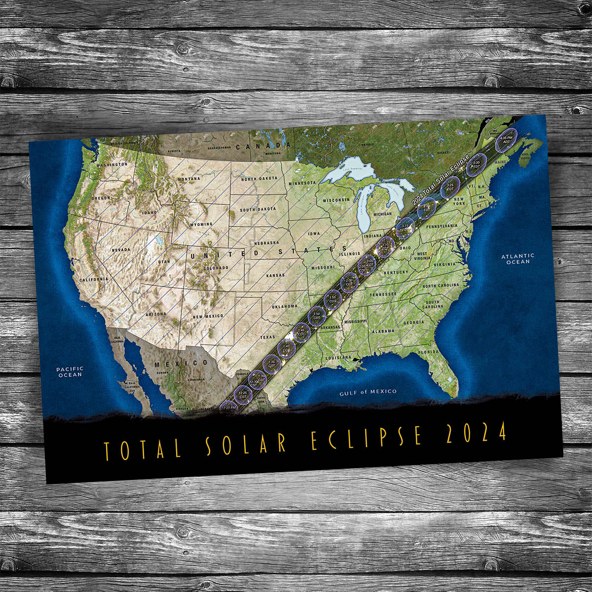 Solar Eclipse 2024 Map Postcard