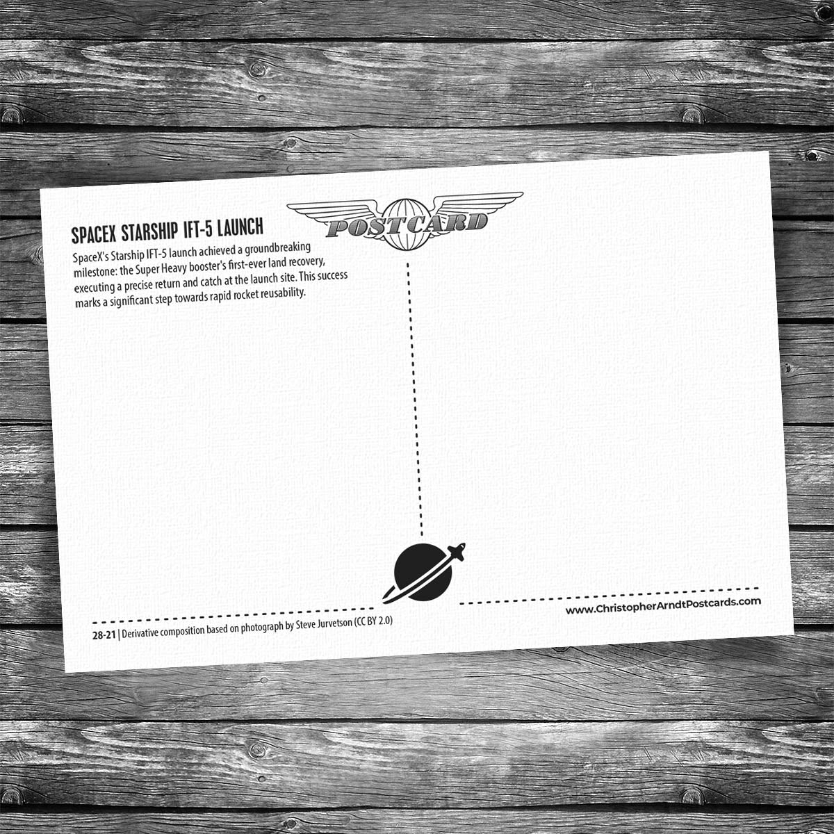 Starship Rocket Postcard