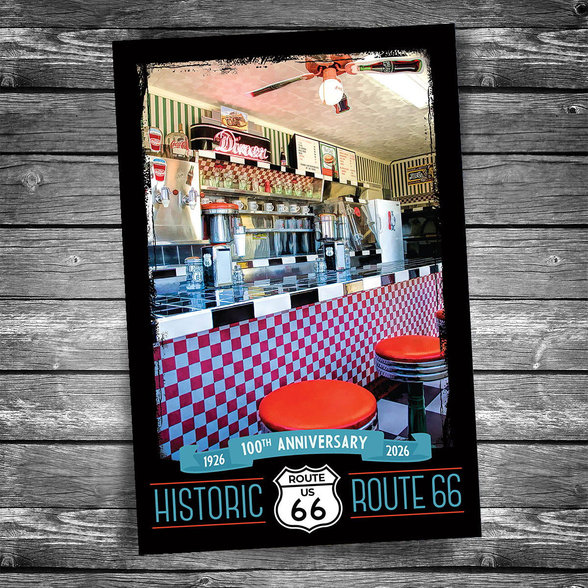 Route 66 Lucille's Roadhouse Diner Postcard - 100th Anniversary