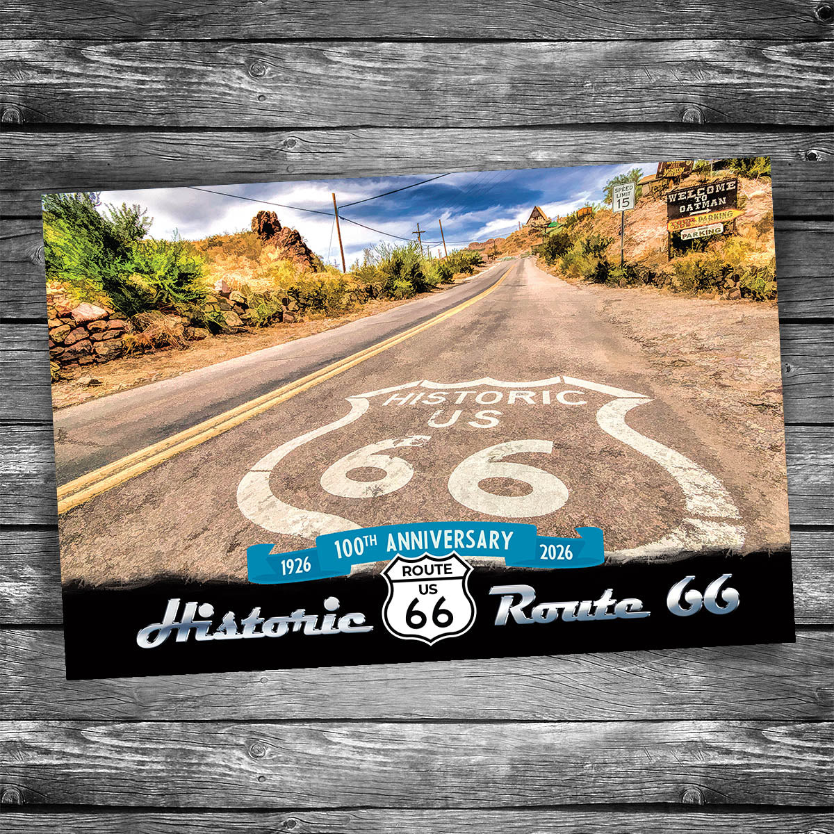 Route 66 Road to Oatman Arizona Postcard - 100th Anniversary