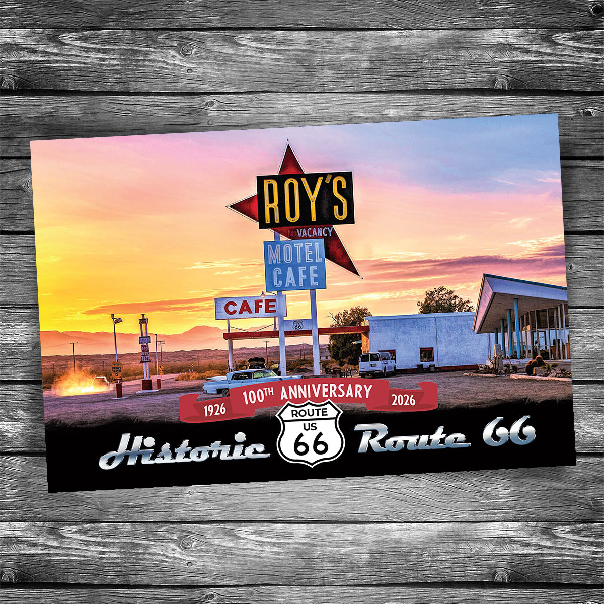 Route 66 Roy's Motel Postcard - 100th Anniversary