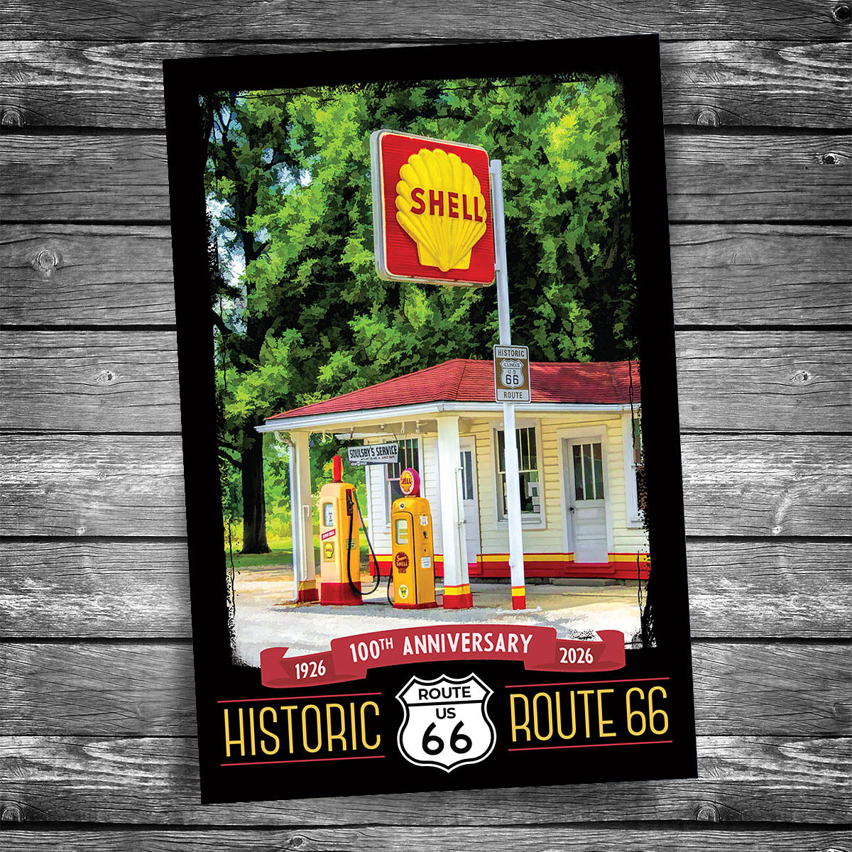 Route 66 Soulsby Service Station Postcard - 100th Anniversary
