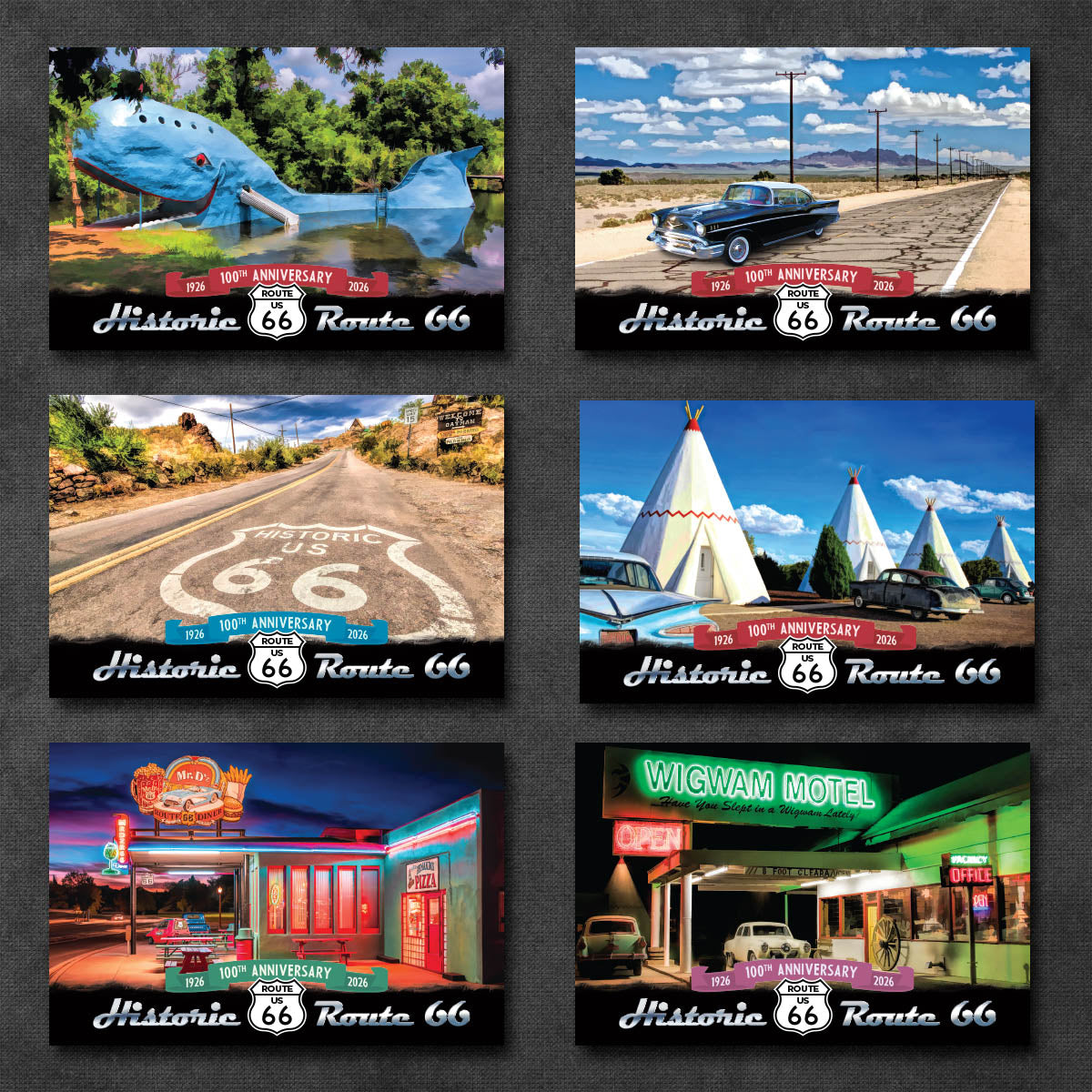 Route 66 Postcards | Set of 36 | 100th Anniversary