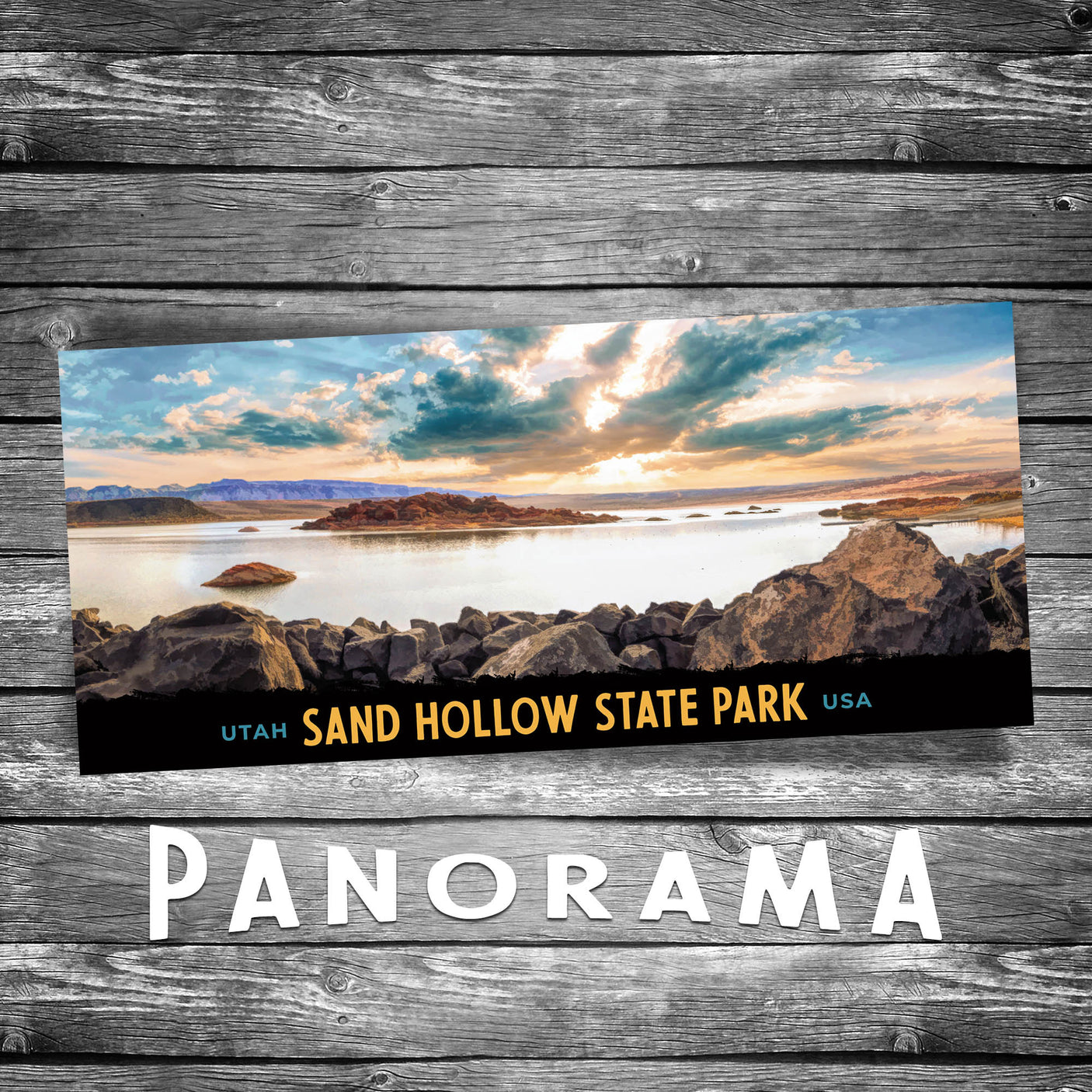 Sand Hollow State Park | 4x9 Panorama Postcard | Set of 8