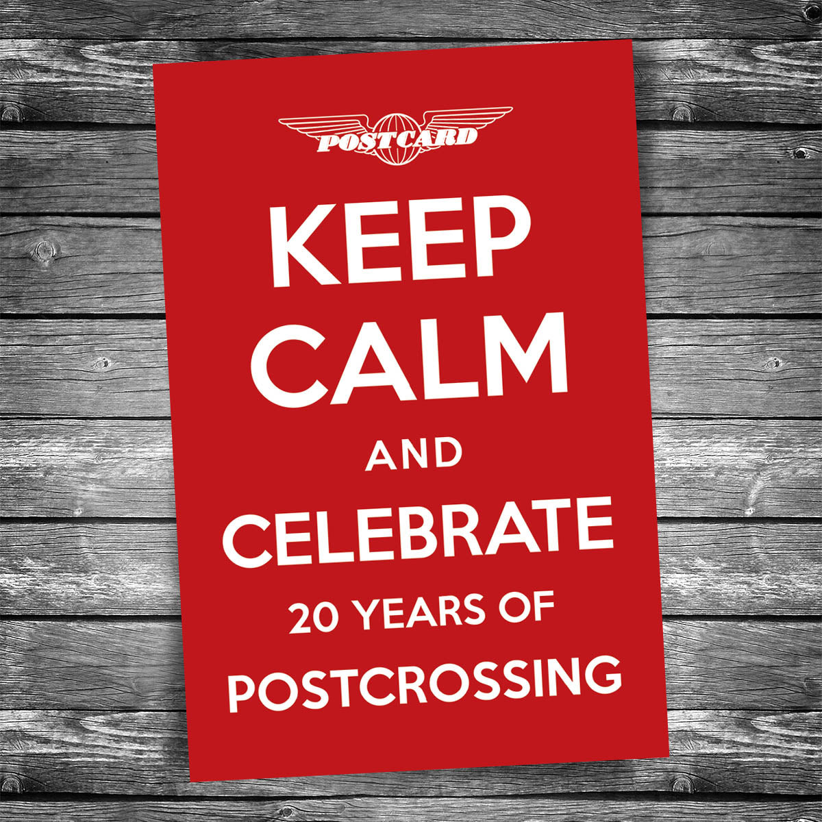 Postcrossing 20th Keep Calm Postcard