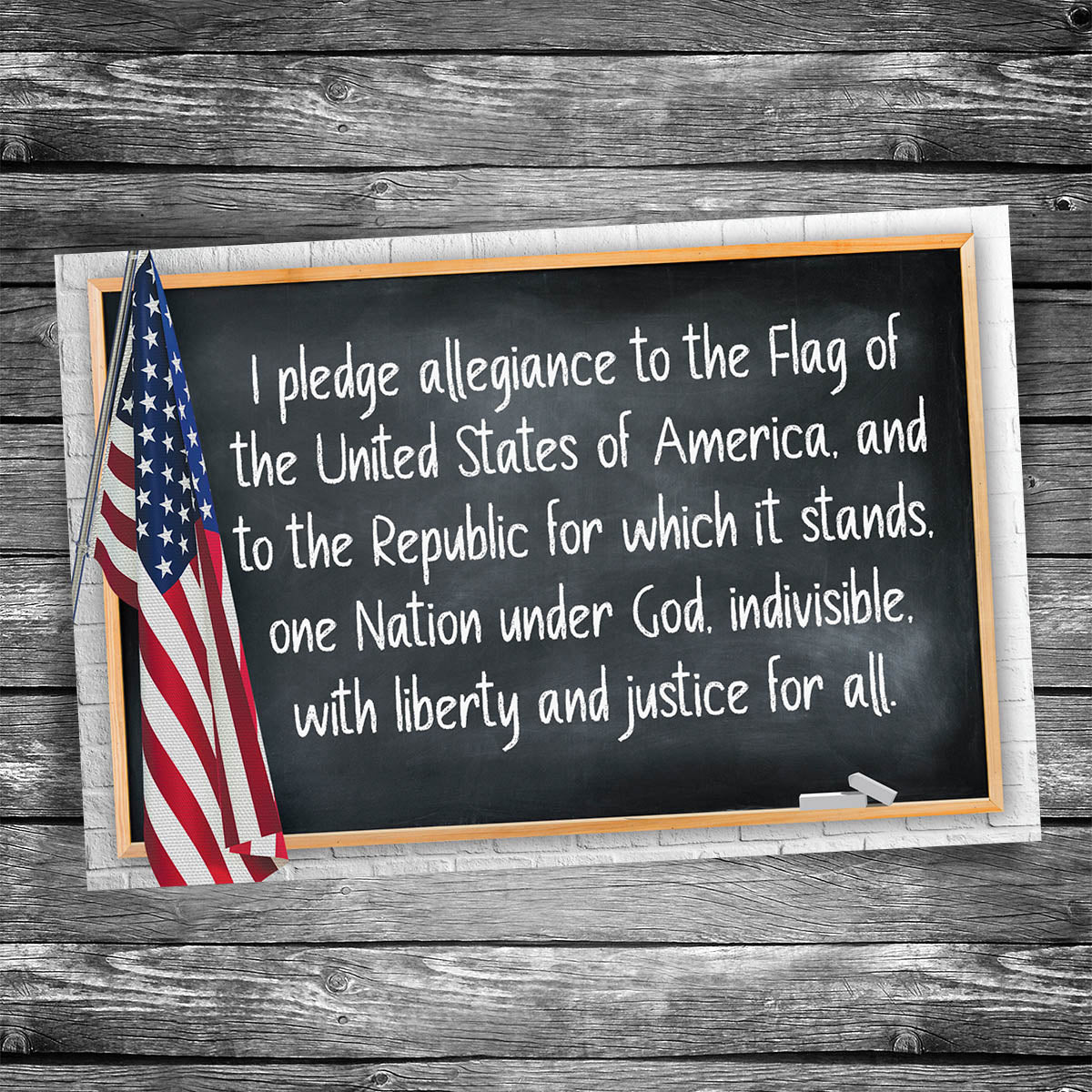 Pledge of Allegiance Chalkboard | 4x6 Postcard