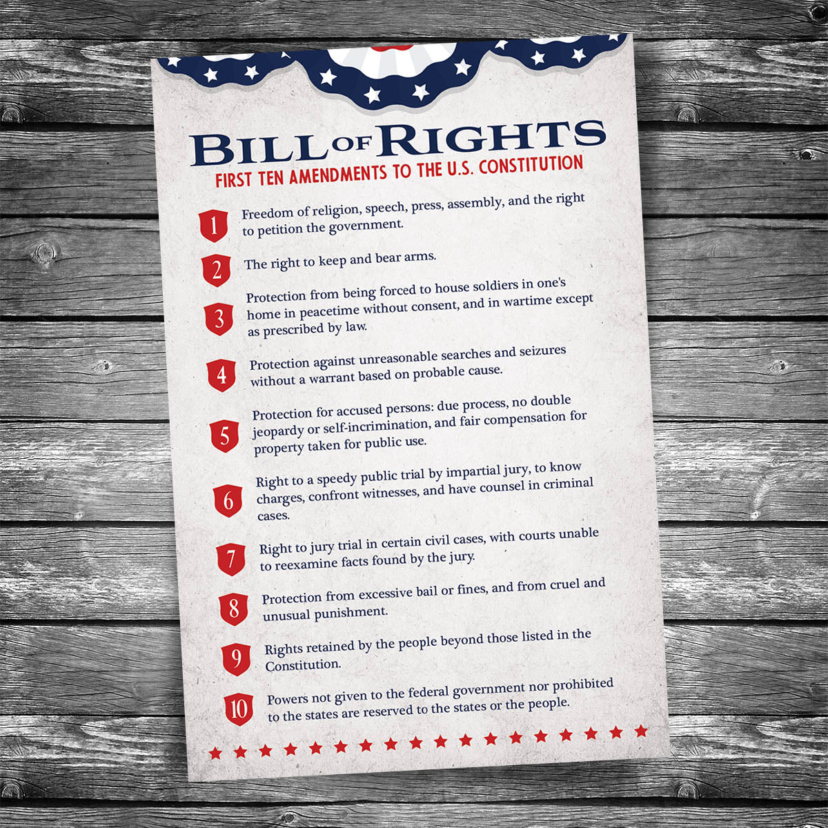 The Bill of Rights | 4x6 Postcard