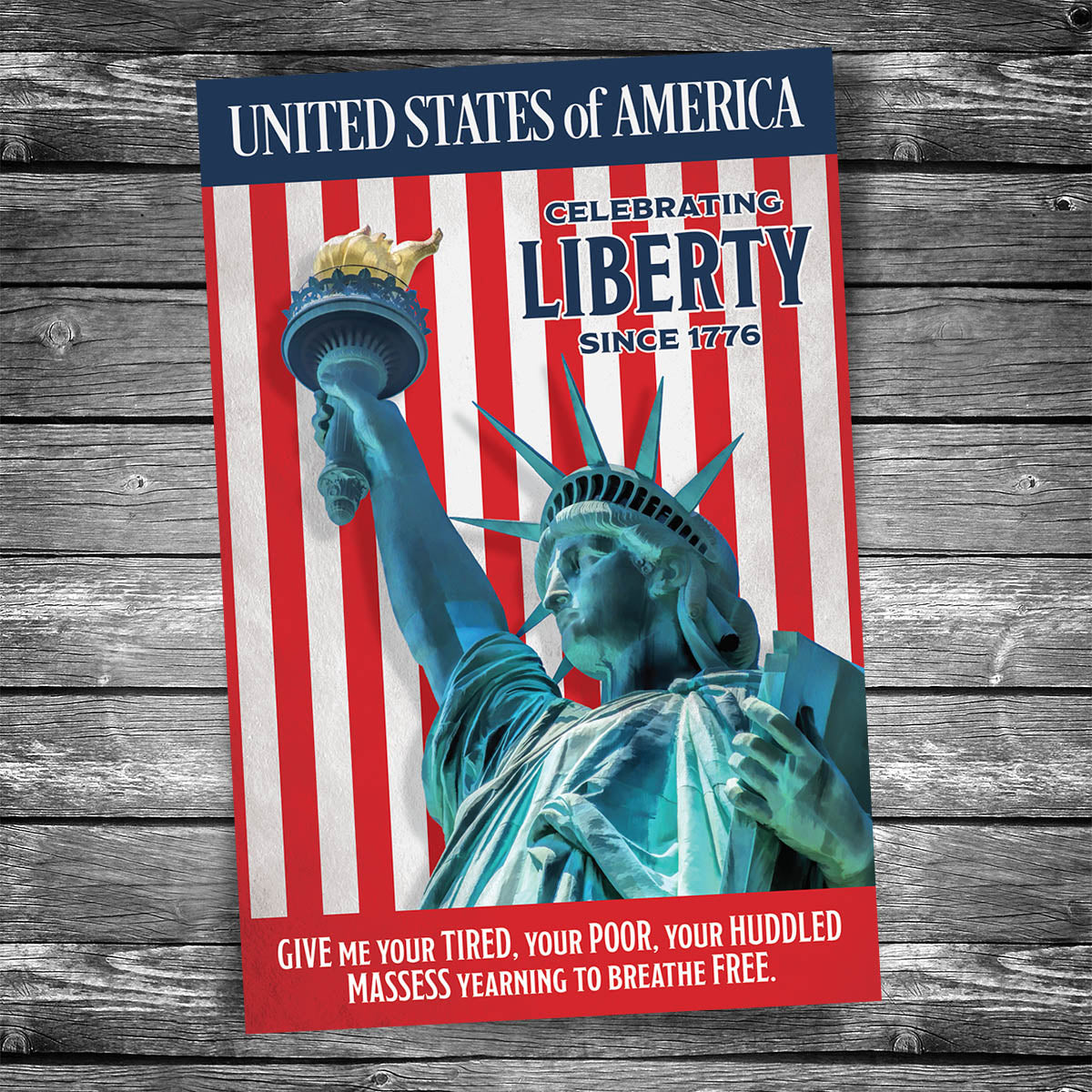 Patriotic Statue of Liberty | 4x6 Postcard