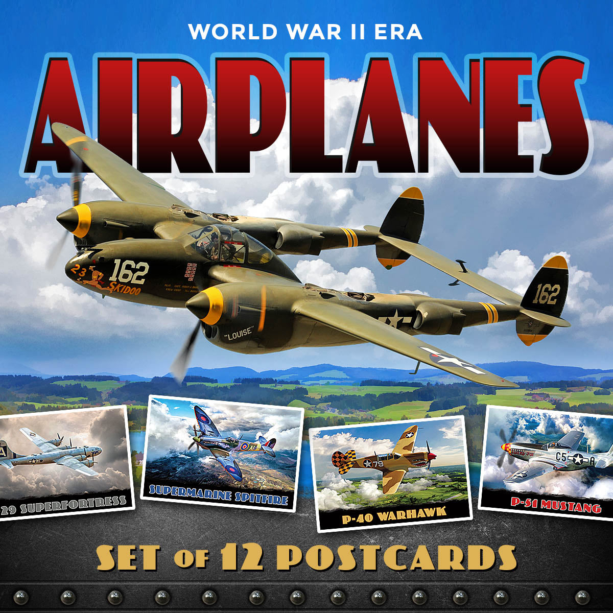 Airplanes of WWII Postcards | Set of 12