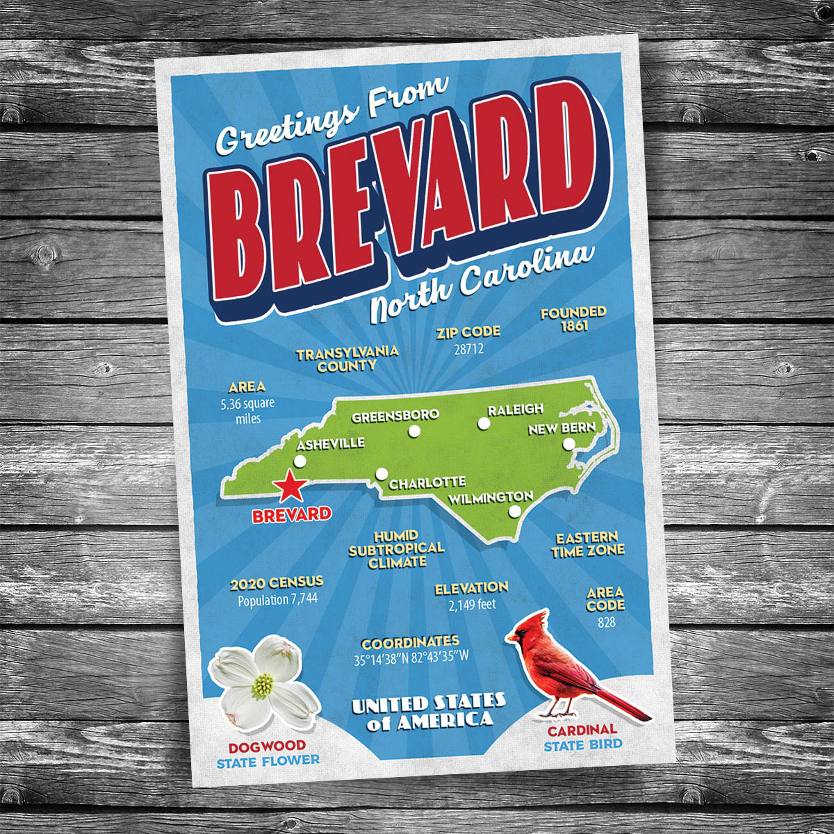 Greetings from Brevard NC Postcard | Set of 8