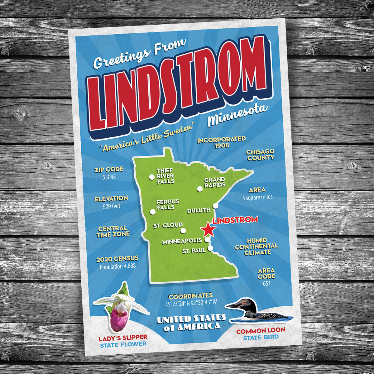Greetings from Lindstrom MN Postcard | Set of 8