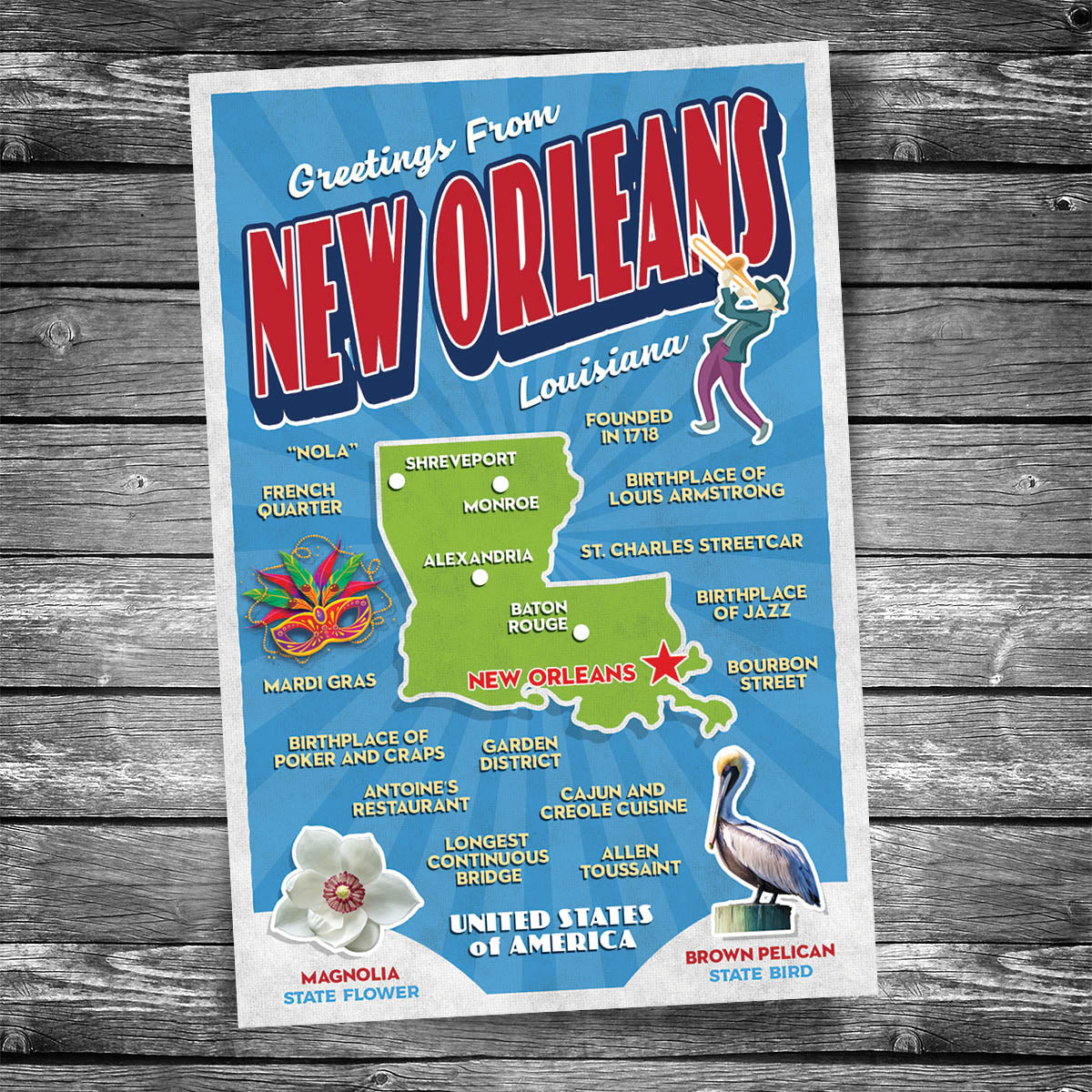 Greetings from New Orleans LA Postcard | Set of 8