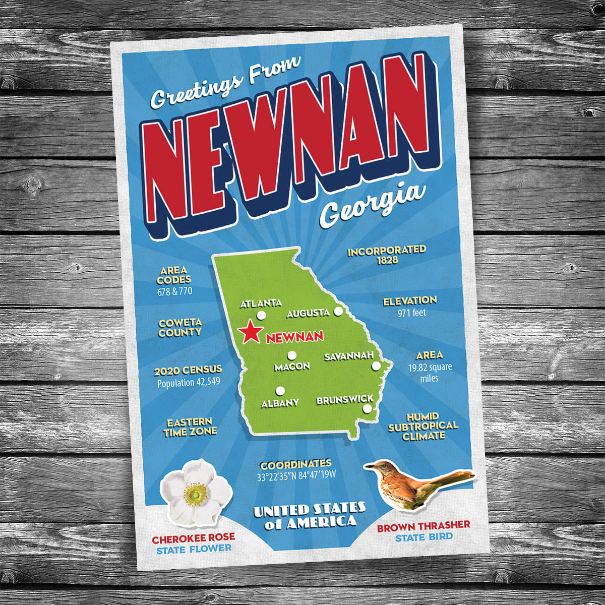 Greetings from Newnan GA Postcard | Set of 8