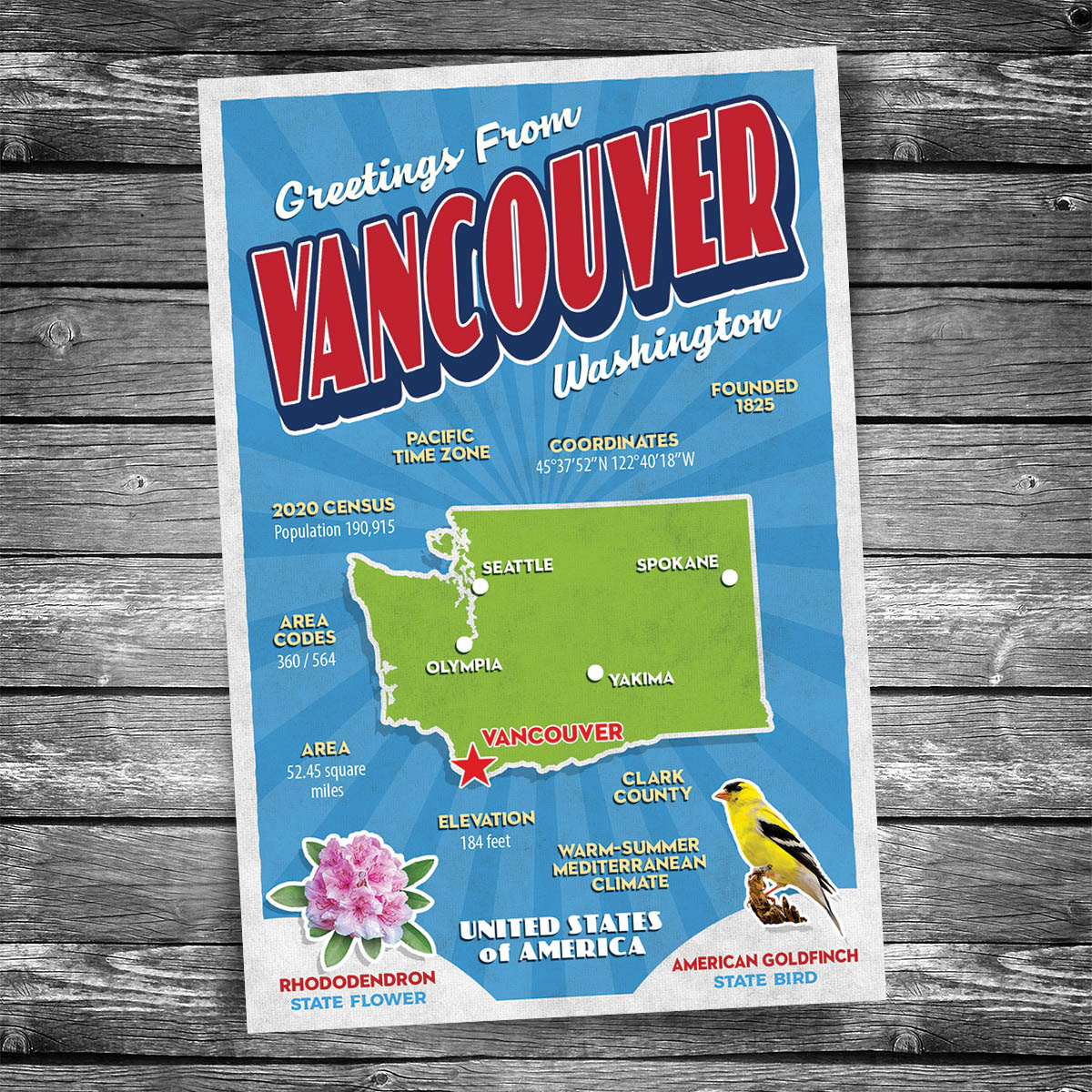 Greetings from Vancouver WA Postcard | Set of 8