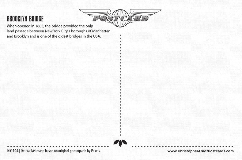 Brooklyn Bridge Sunset New York City Postcard