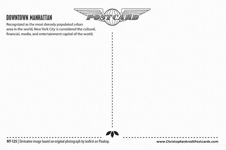 Manhattan Aerial View New York City Postcard