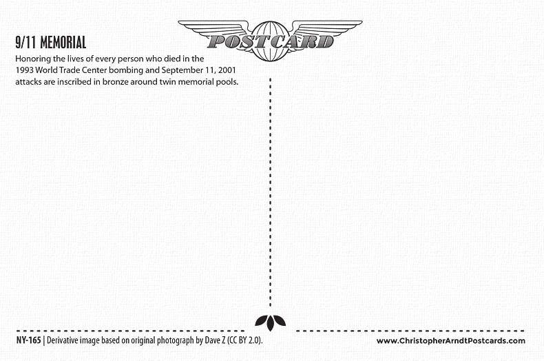 9-11 Memorial New York City Postcard