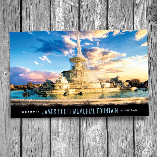 Detroit James Scott Fountain Postcard