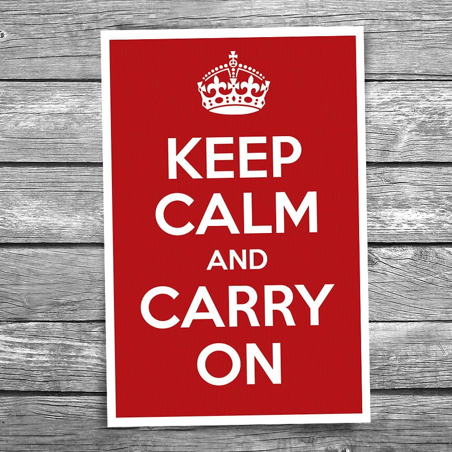 Keep Calm and Carry On Postcard