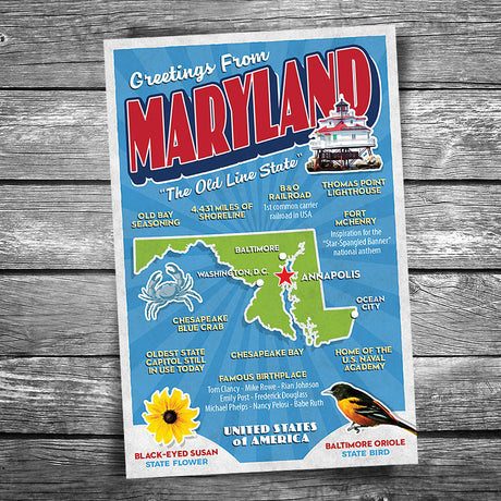 Greetings from Maryland Postcard