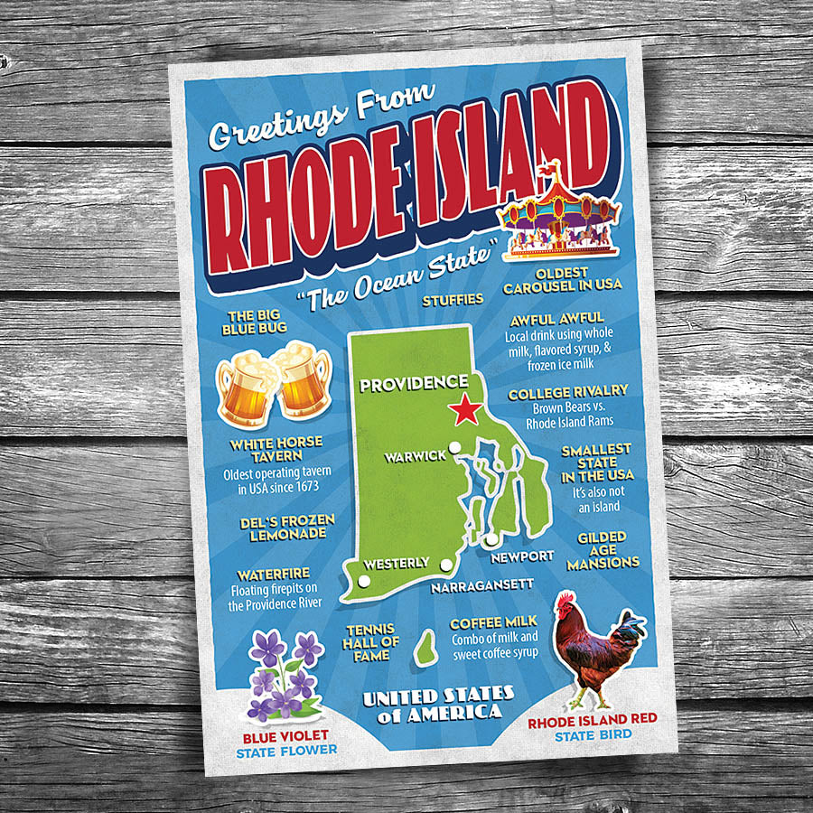 Greetings from Rhode Island Postcard