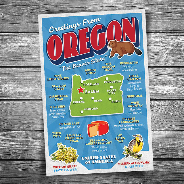 Greetings from Oregon Postcard