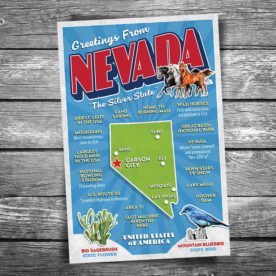 Greetings from Nevada Postcard
