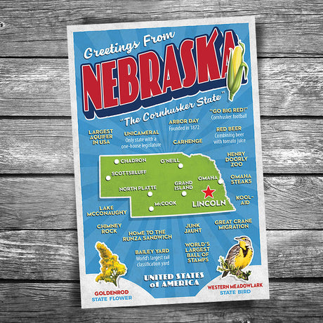 Greetings from Nebraska Postcard