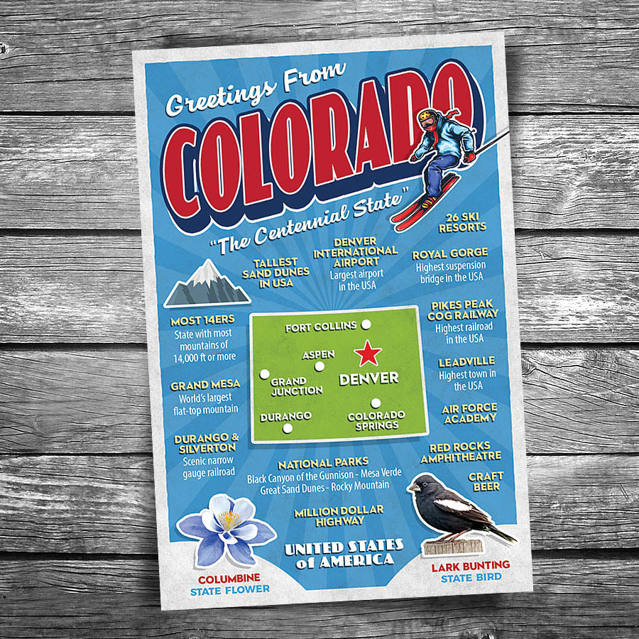 Greetings from Colorado Postcard